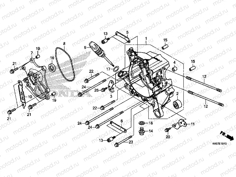 E-19-10 RIGHT CRANKCASE