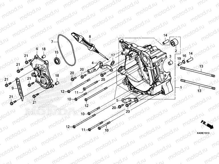 E-19-10 RIGHT CRANKCASE