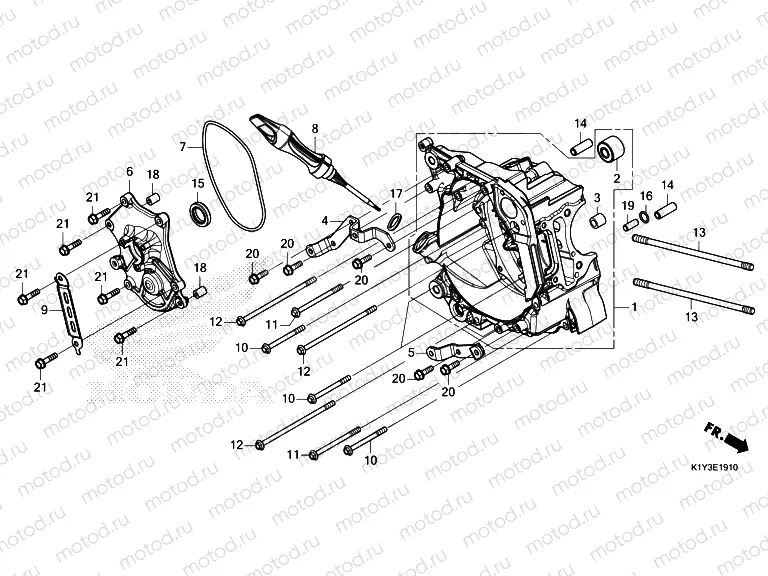 E-19-10 RIGHT CRANKCASE