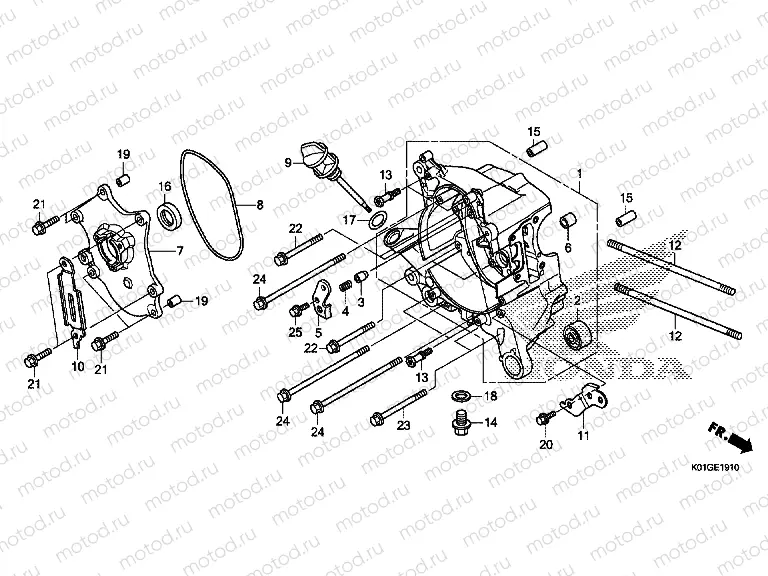 E-19-10 RIGHT CRANKCASE