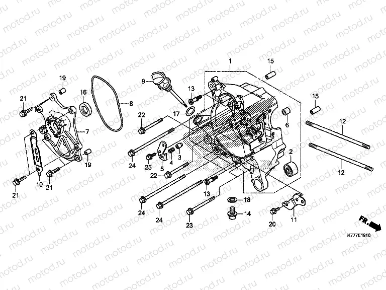 E-19-10 RIGHT CRANKCASE