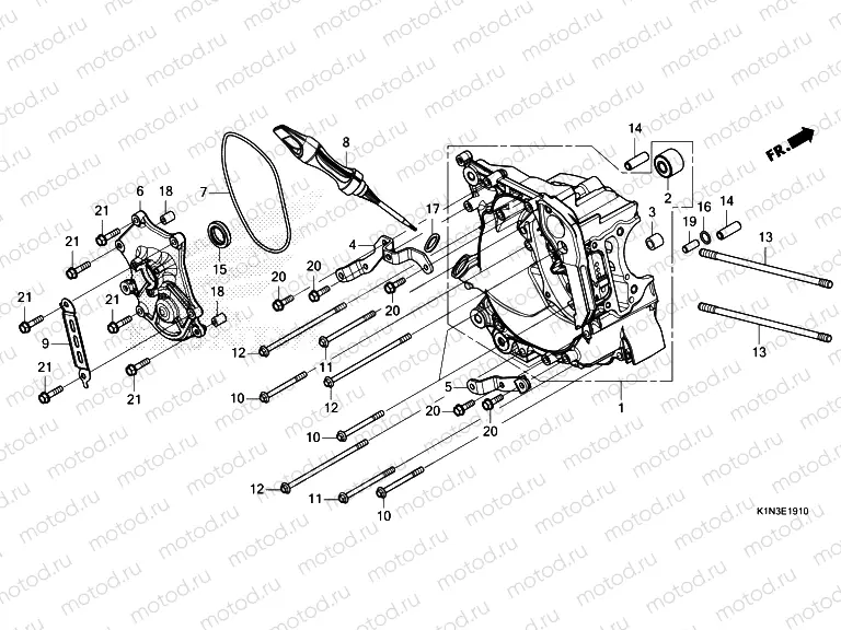 E-19-10 RIGHT CRANKCASE