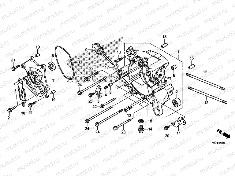E-19-10 RIGHT CRANKCASE