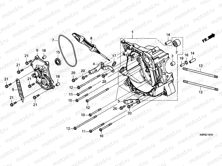 E-19-10 RIGHT CRANKCASE