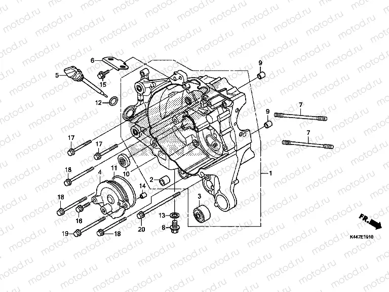 E-19-10 RIGHT CRANKCASE