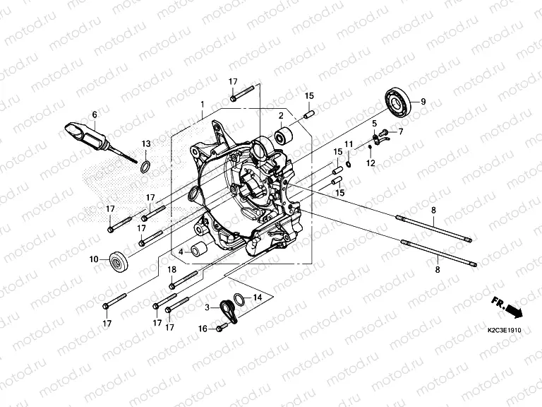E-19-10 RIGHT CRANKCASE