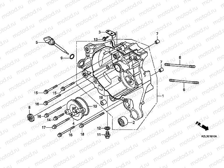 E-19-10 RIGHT CRANKSHAFT