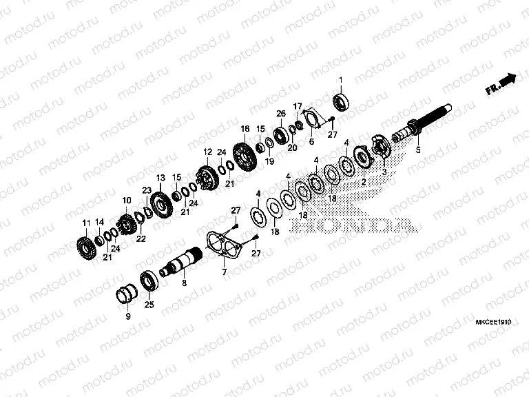 E-19-10 TRANSMISSION (MAINSHAFT)