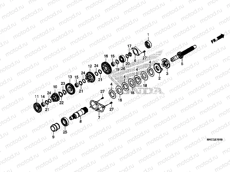 E-19-10 TRANSMISSION (MAINSHAFT)