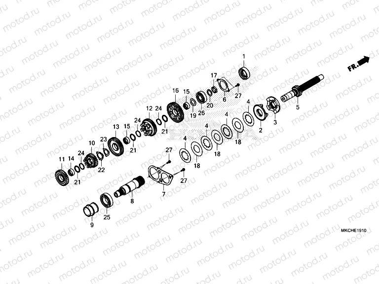 E-19-10 TRANSMISSION (MAINSHAFT)