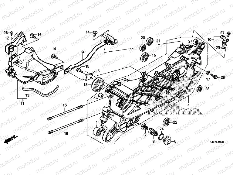 E-19-20 LEFT CRANKCASE