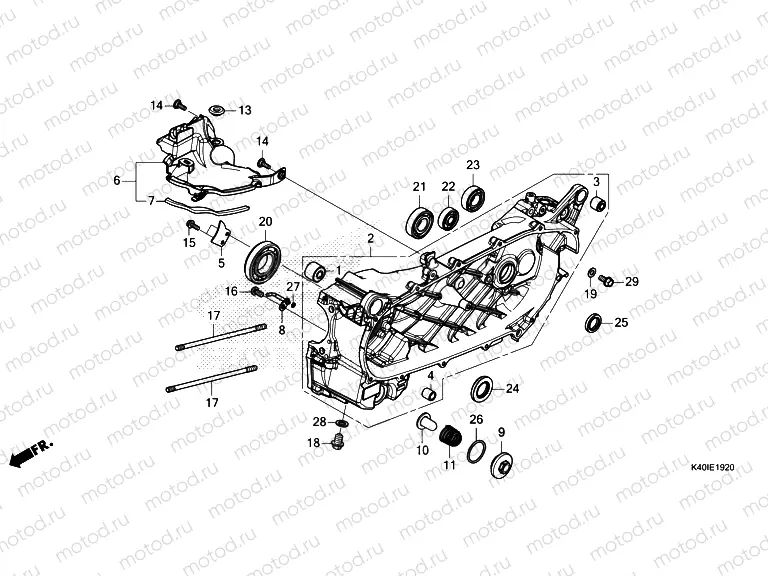 E-19-20 LEFT CRANKCASE