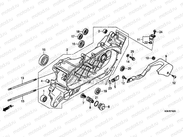 E-19-20 LEFT CRANKCASE