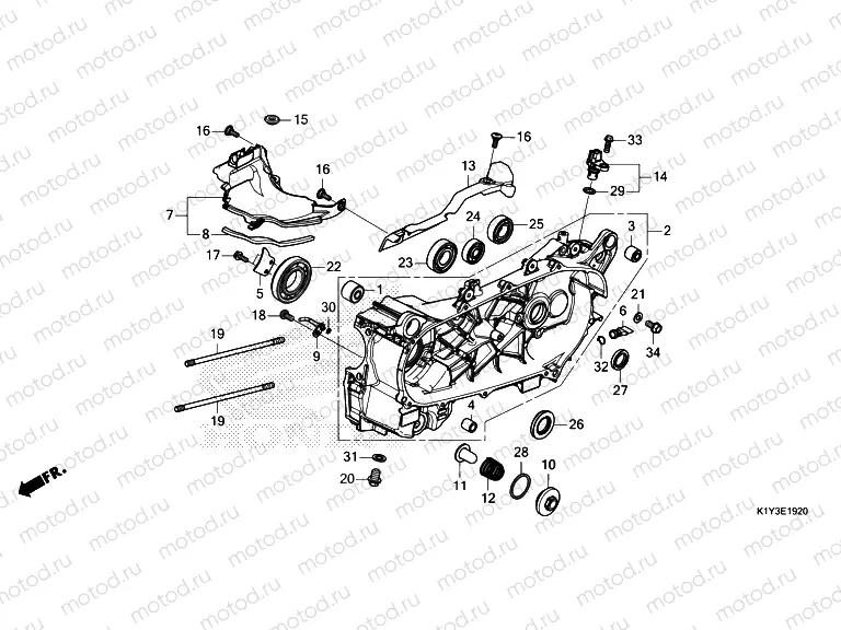 E-19-20 LEFT CRANKCASE