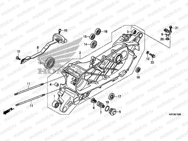 E-19-20 LEFT CRANKCASE