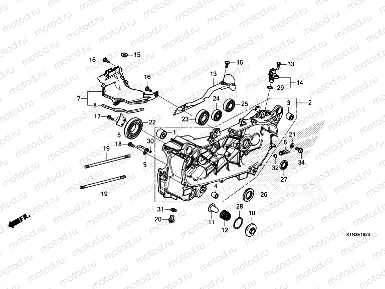 E-19-20 LEFT CRANKCASE