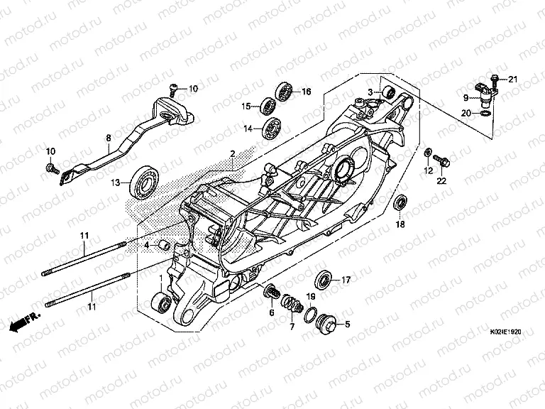 E-19-20 LEFT CRANKCASE