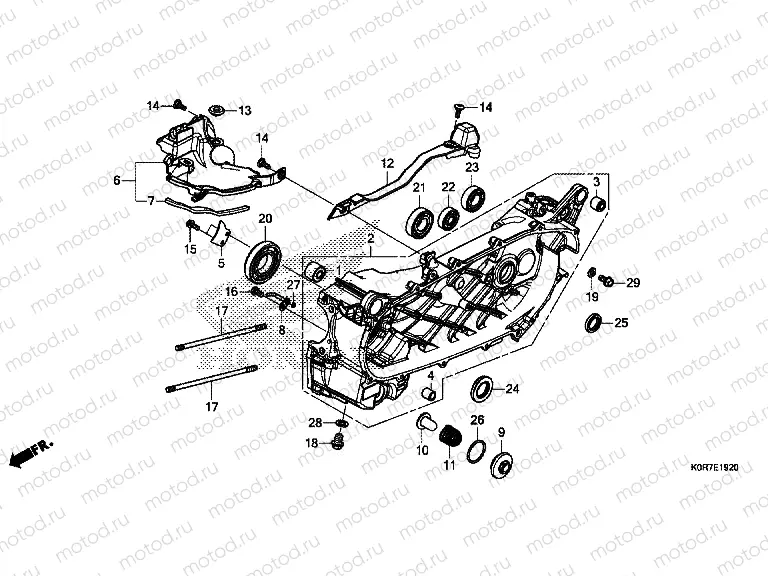 E-19-20 LEFT CRANKCASE