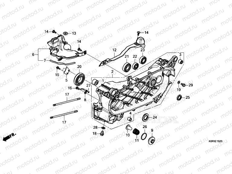 E-19-20 LEFT CRANKCASE