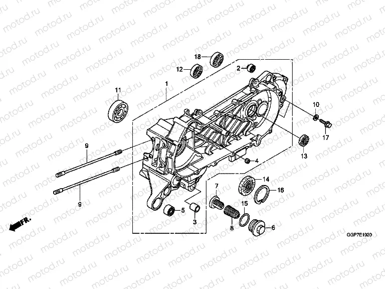E-19-20 LEFT CRANKSHAFT