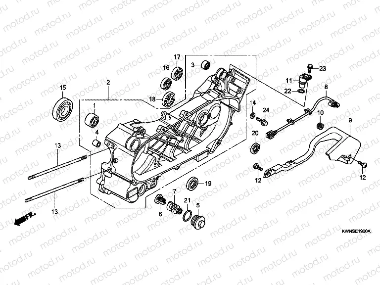 E-19-20 LEFT CRANKSHAFT (WW125SB)