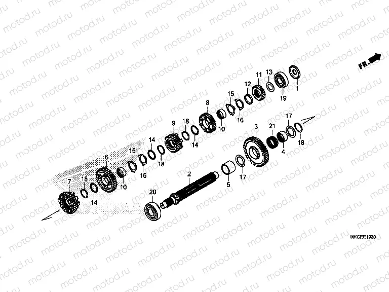 E-19-20 TRANSMISSION (COUNTERSHAFT)