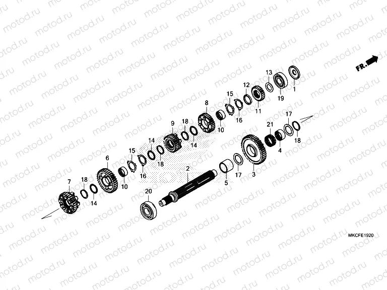 E-19-20 TRANSMISSION  COUNTERSHAFT