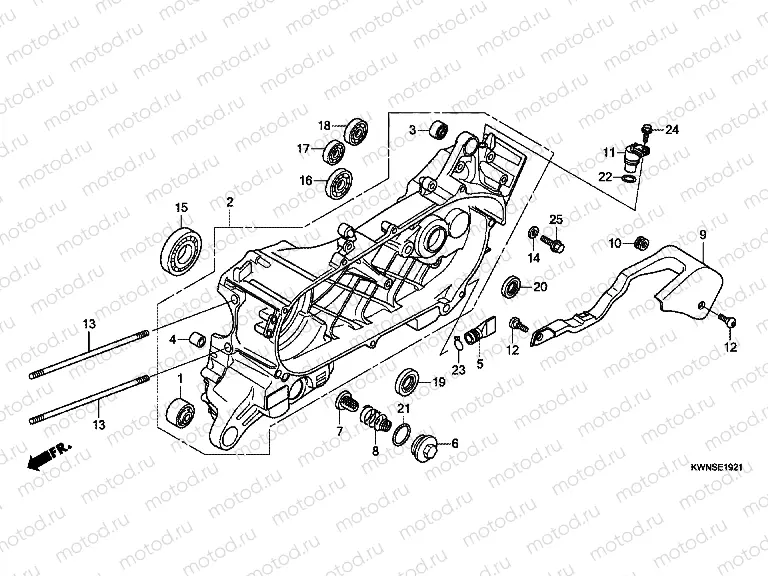 E-19-21 LEFT CRANKSHAFT (WW125SD)