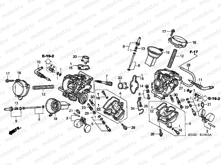 E-19-3 CARBURETOR (PARTS) (VT125C4 / 6)