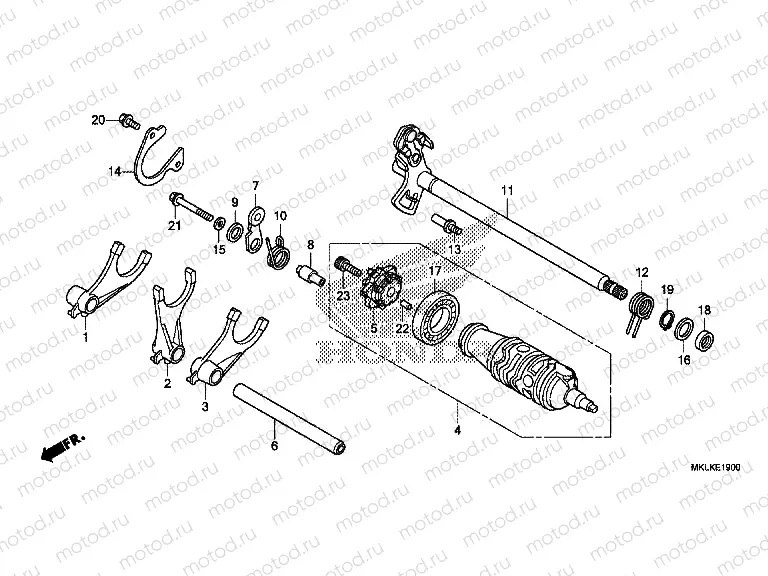 E-19 GEARSHIFT DRUM (NC750SA)