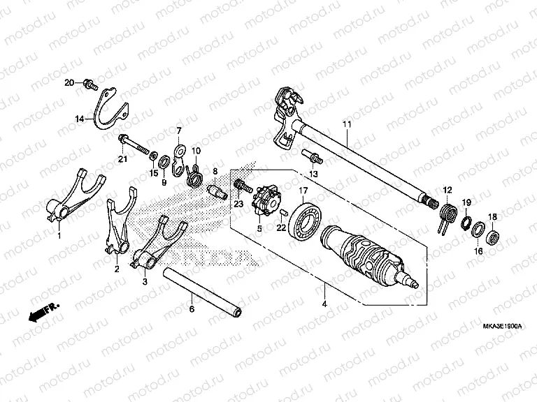 E-19 GEARSHIFT DRUM (NC750X / XA)
