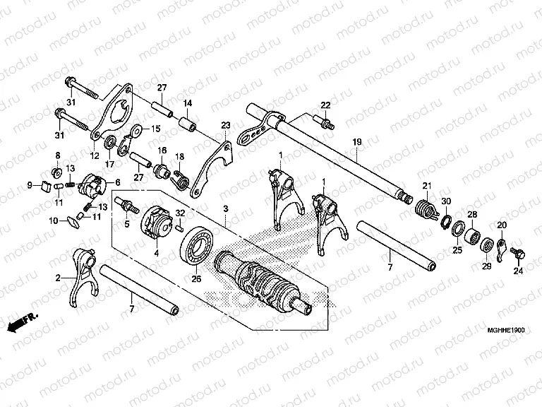 E-19 GEARSHIFT DRUM (VFR1200X / XA / XL)