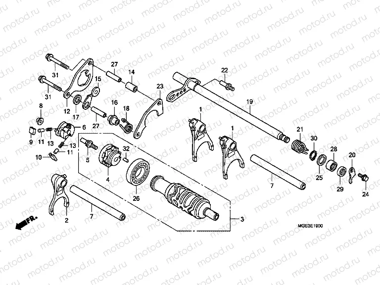 E-19 TRANSMISSION DRUM (VFR1200F)