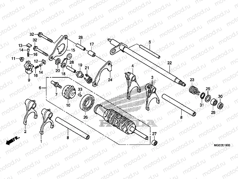 E-19 TRANSMISSION DRUM (VFR1200FD)