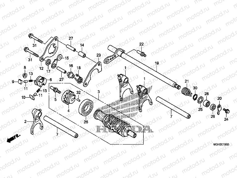 E-19 TRANSMISSION DRUM (VFR1200X)