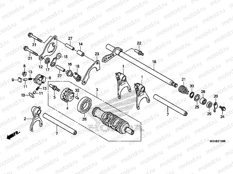E-19 TRANSMISSION DRUM (VFR1200X / XA / XL)