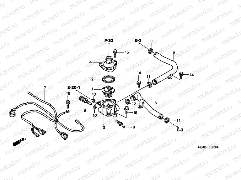 E-19 WATER PIPE / THERMOSTAT