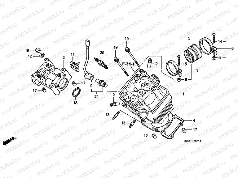 E-2-1 CYLINDER HEAD (CBR125RW7 / RW9 / RWA)