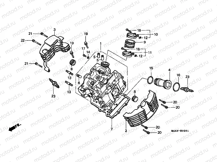 E-2-1 CYLINDER HEAD (FRONT) (VT1100CV / CW / C2)