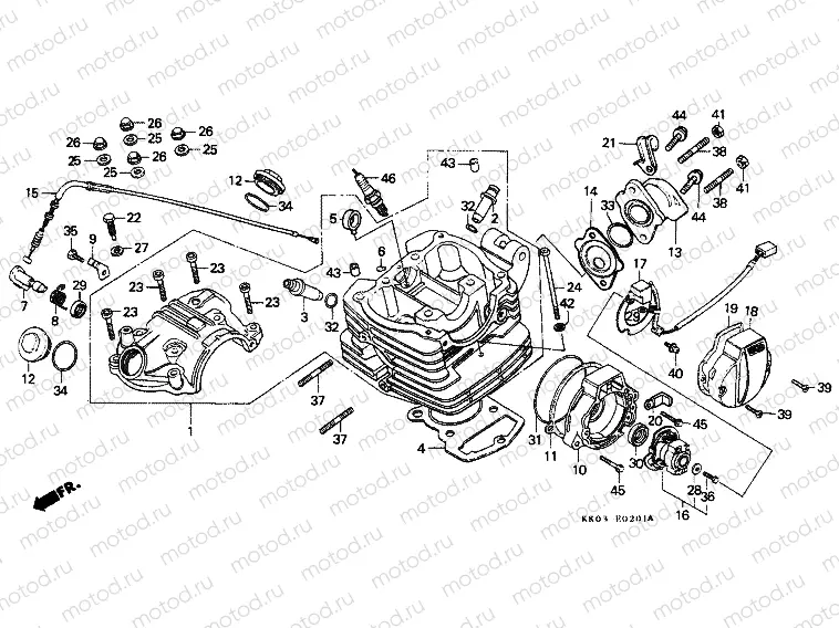 E-2-1 CYLINDER HEAD / IGNITION DISTRIBUTOR GENERATOR