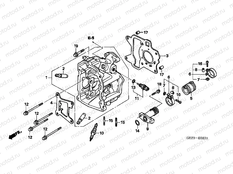 E-2-1 CYLINDER HEAD (NPS505 / 6)