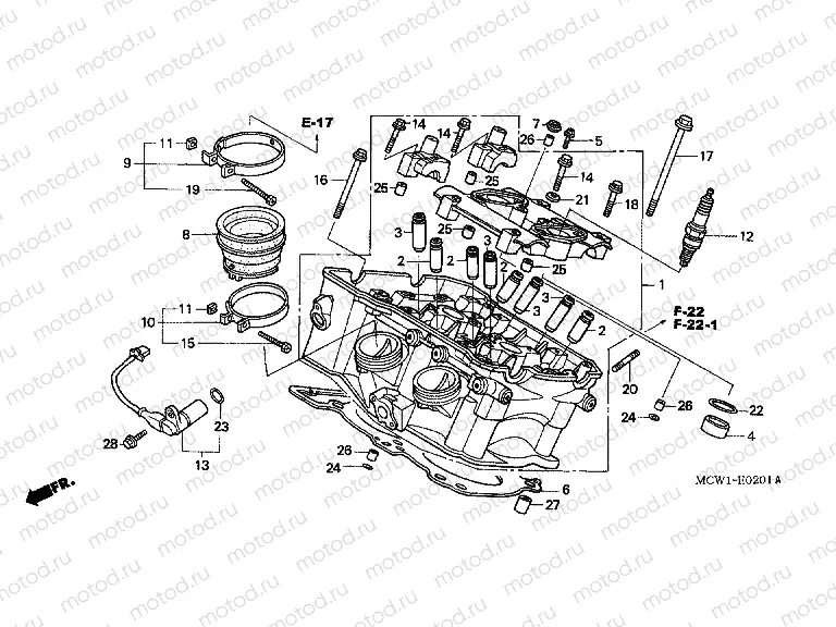 E-2-1 CYLINDER HEAD (REAR)