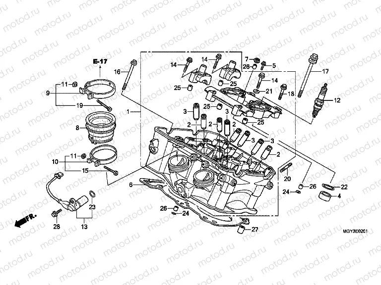 E-2-1 CYLINDER HEAD (REAR)