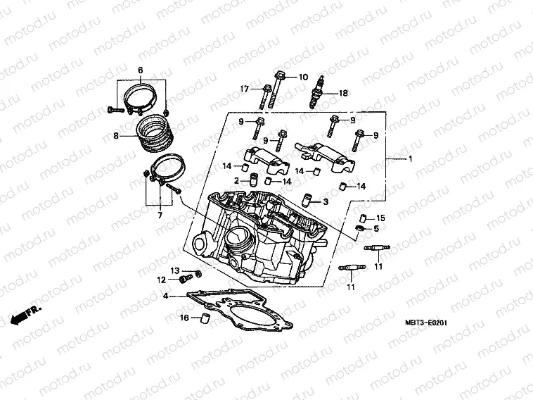 E-2-1 CYLINDER HEAD (REAR)
