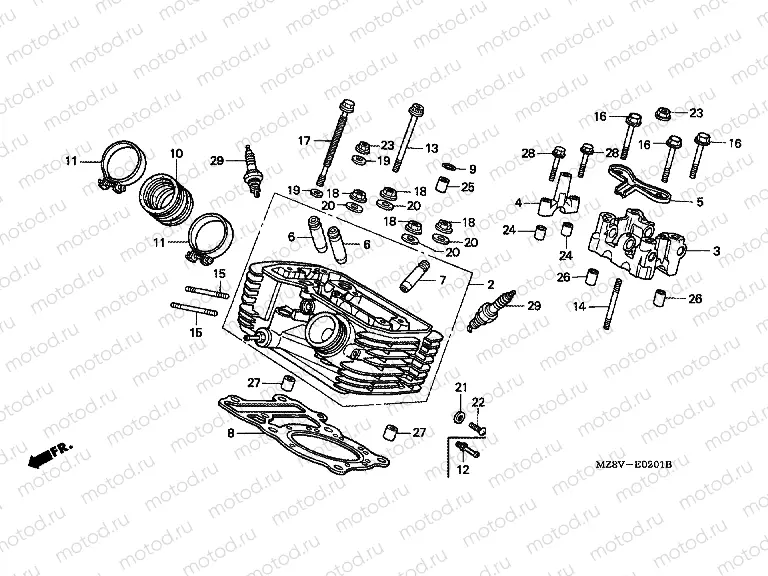 E-2-1 CYLINDER HEAD (REAR)