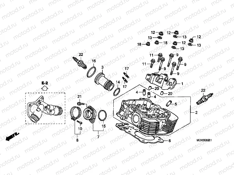 E-2-1 REAR CYLINDER HEAD