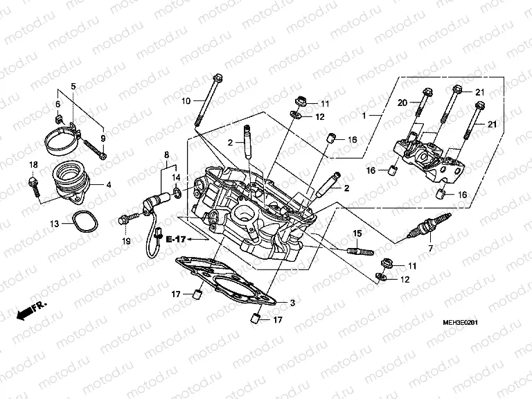 E-2-1 REAR CYLINDER HEAD