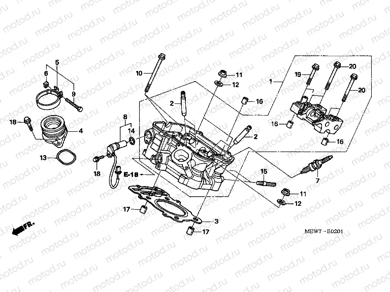 E-2-1 REAR CYLINDER HEAD