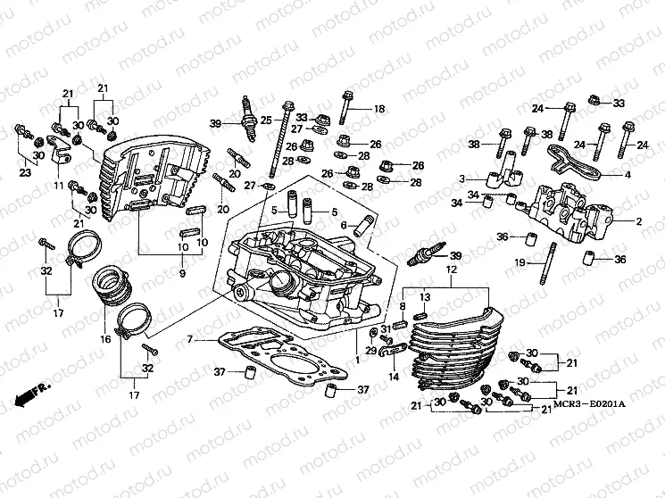 E-2-1 REAR CYLINDER HEAD
