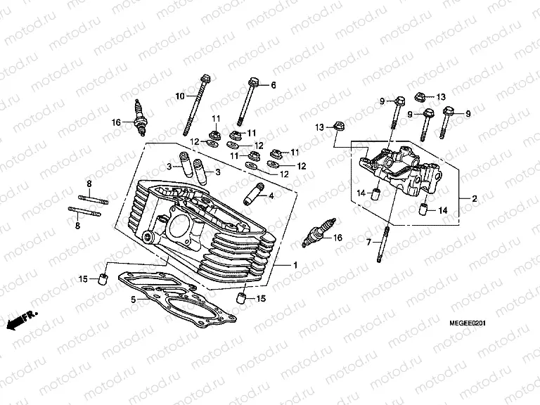 E-2-1 REAR CYLINDER HEAD